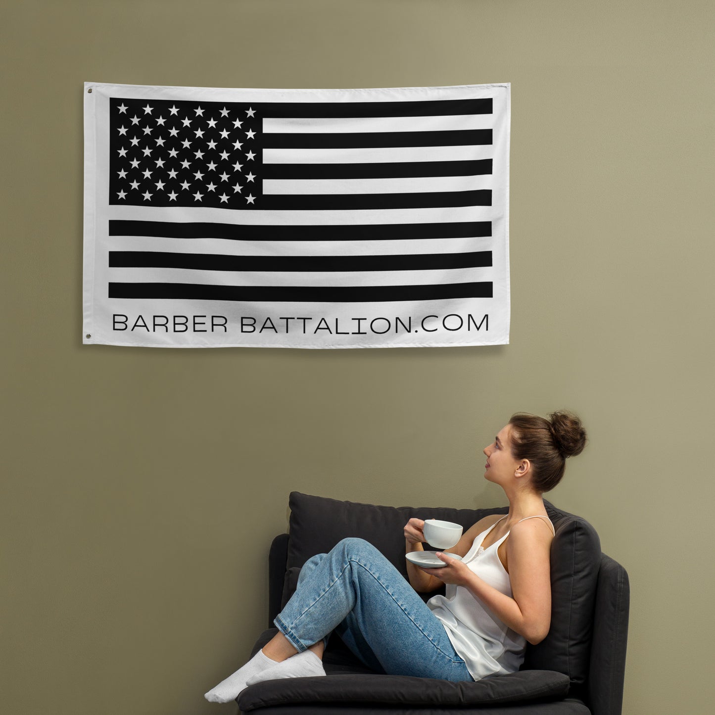 BARBER BATTALION USA FLAG