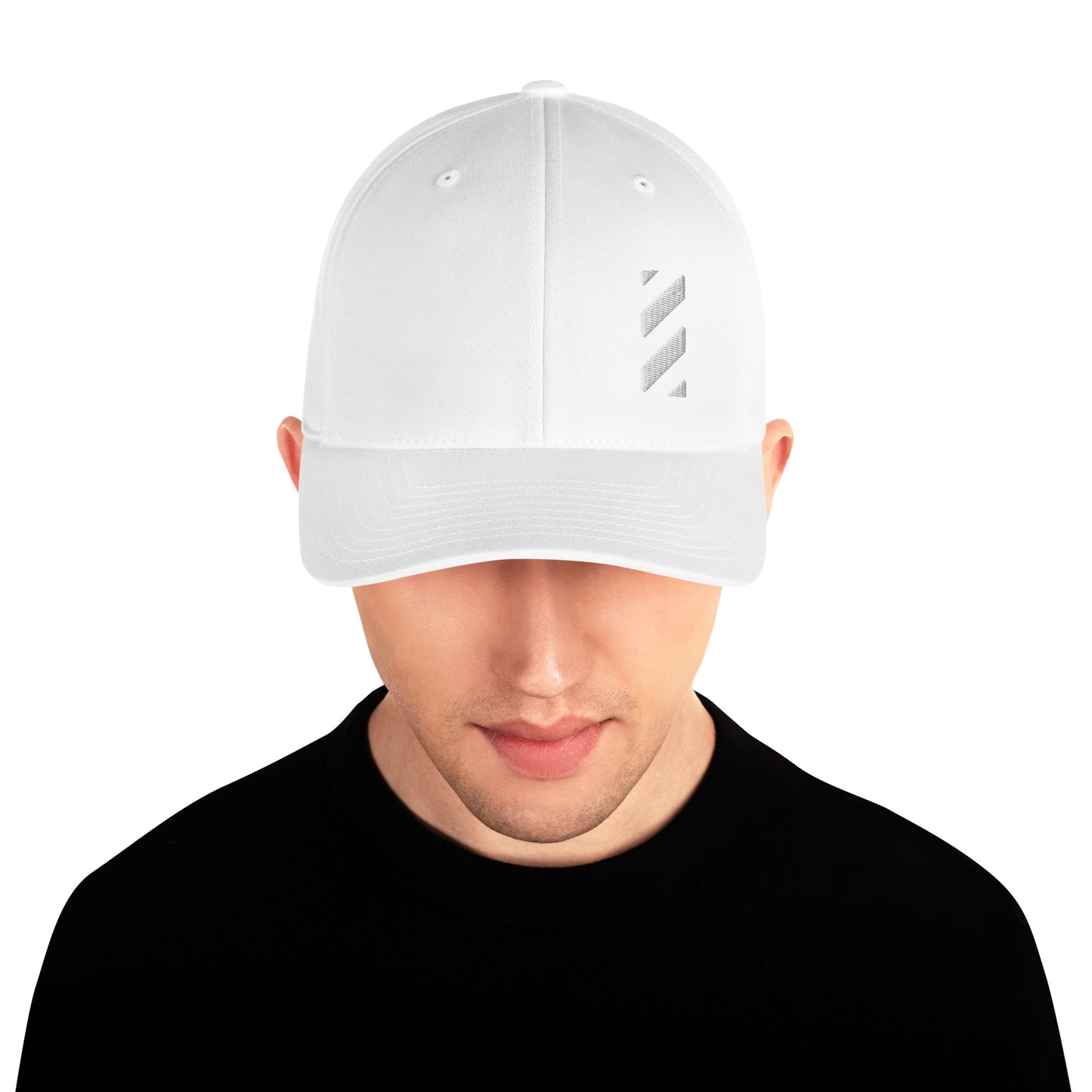 FITTED BARBER HAT (WHITE PUFF)